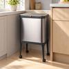 15Liter Rectangular Garbage Bin on the Legs Mobile Wheeled Kitchen Trash Can with Casters