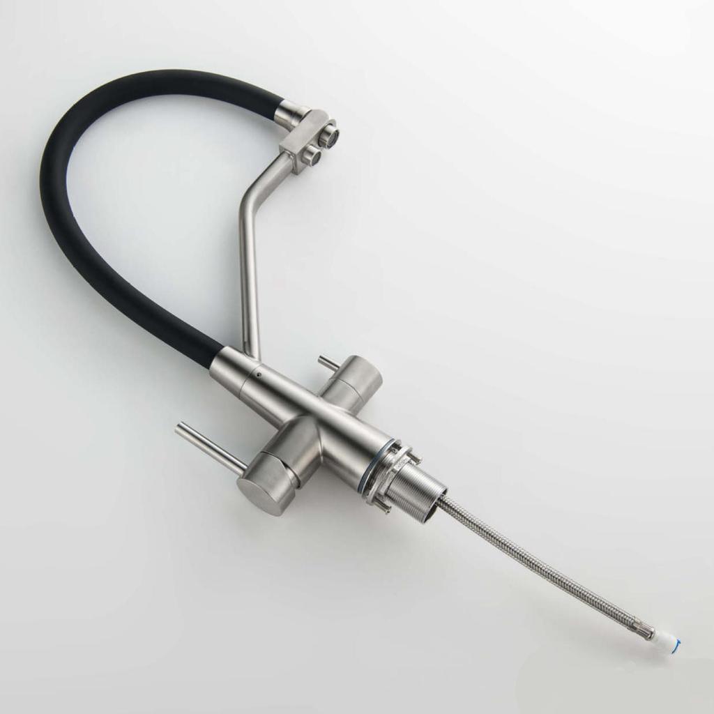 Purification Kitchen Faucet 3-ways Mixer Tap Basin Indoor Outdoor 2 Outlets