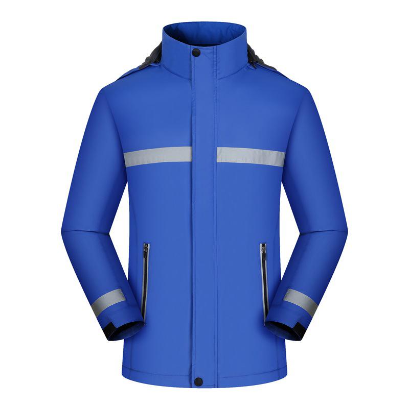 Reflective Fleece-Lined Windproof Rainproof Workwear Jacket with Custom Logo