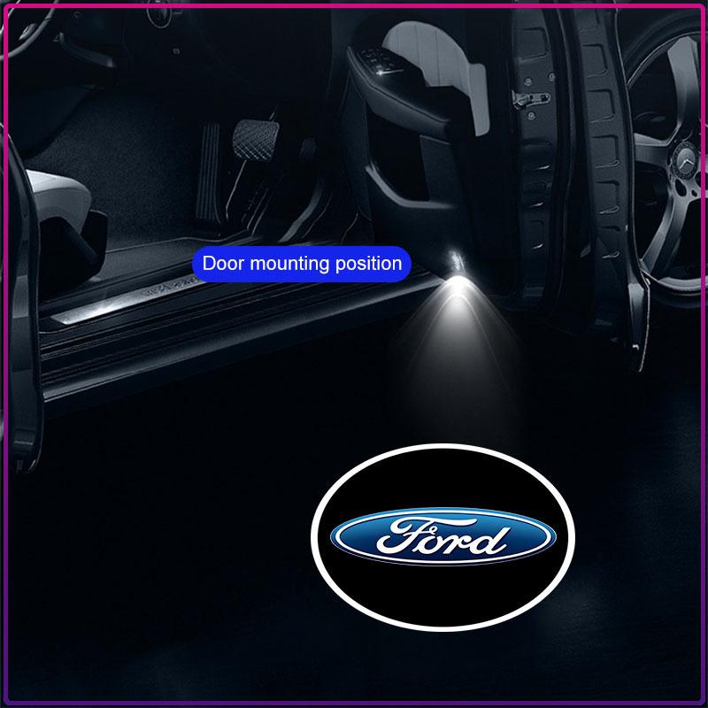 2Pcs/Set Car Door Welcome Lights LED Logo Projector Ghost Shadow Lights For Ford Fiesta Mondeo Focus Fusion Escape Shelby Edge Kuga