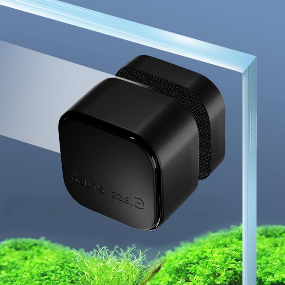1 Stück Magnetischer Aquarienglasreiniger Bürste, Mini Quadratischer Kunststoff Algenkratzer für Fischbecken Wartung Geeignet für Verschiedene Fische