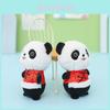 Adorável Chaveiro Panda de Pelúcia com Traje Tradicional 12cm Pele de Vison de Neve