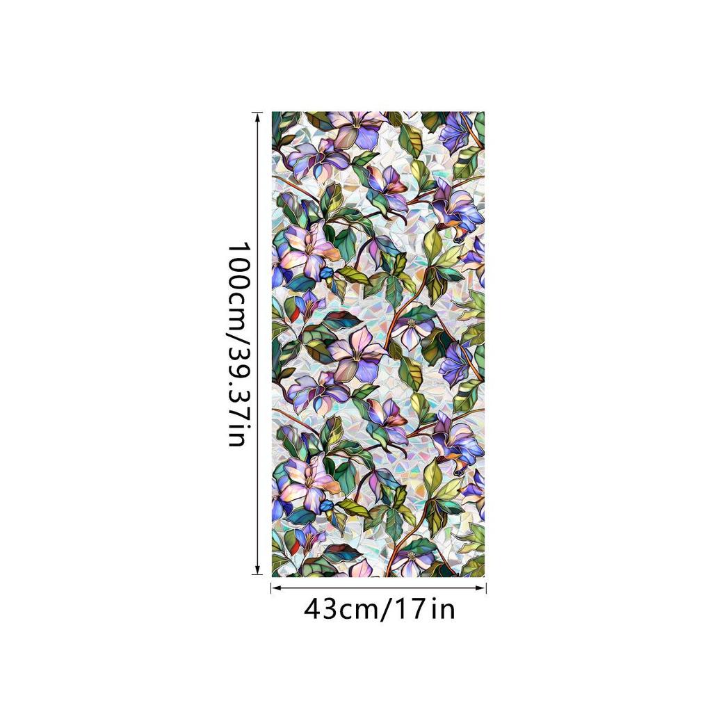 Rainbow Double-Sided Static Cling Glass Sticker - Inlaid Pattern PVC Film