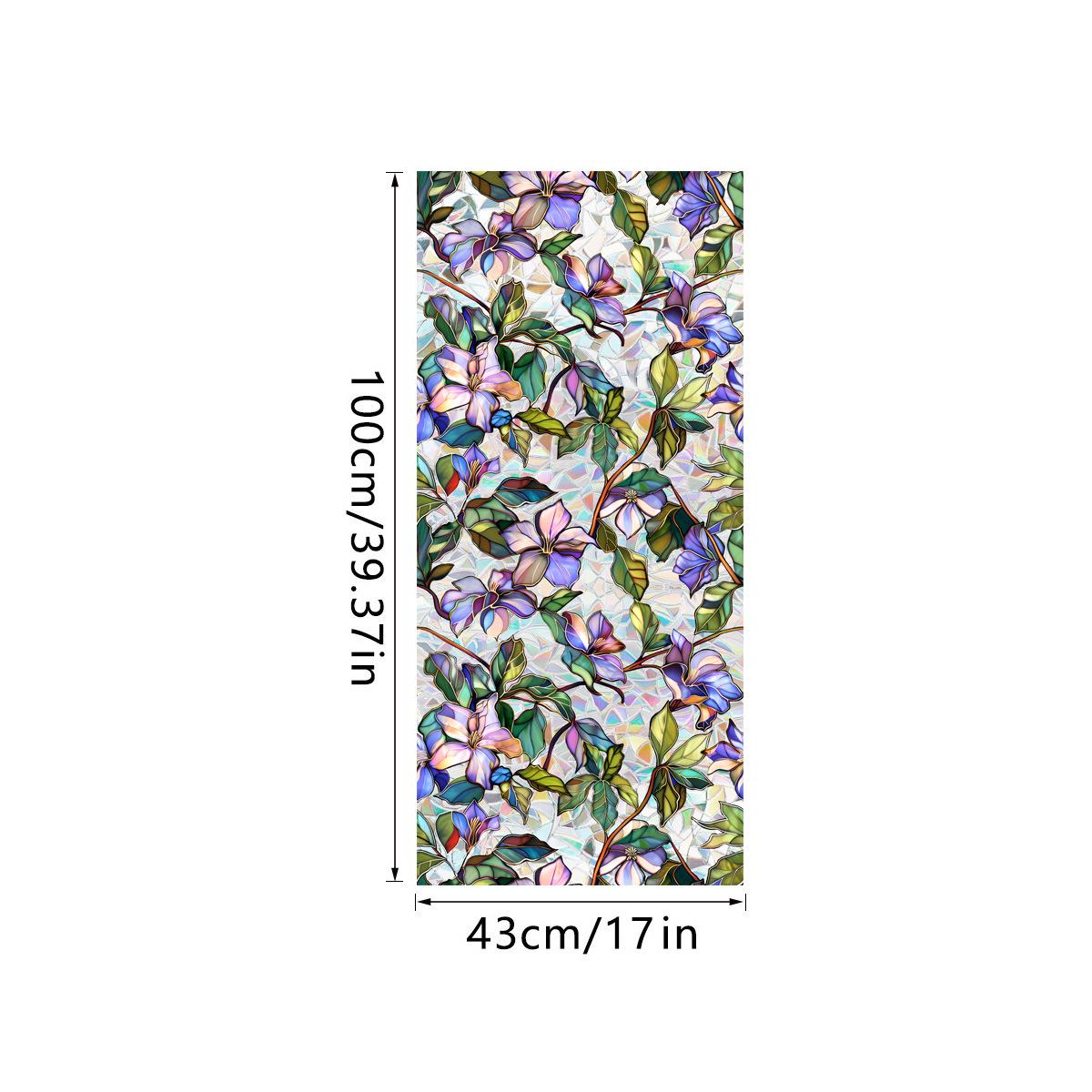 

Радужная двусторонняя статическая наклейка на стекло - ПВХ-пленка с инкрустированным узором 43x100cm: Pearl Cotton Roll