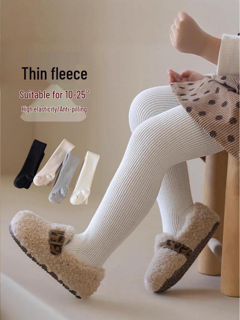 Girls' Warm Fleece Base Layer Pants & Jumpsuit Socks for Autumn/Winter