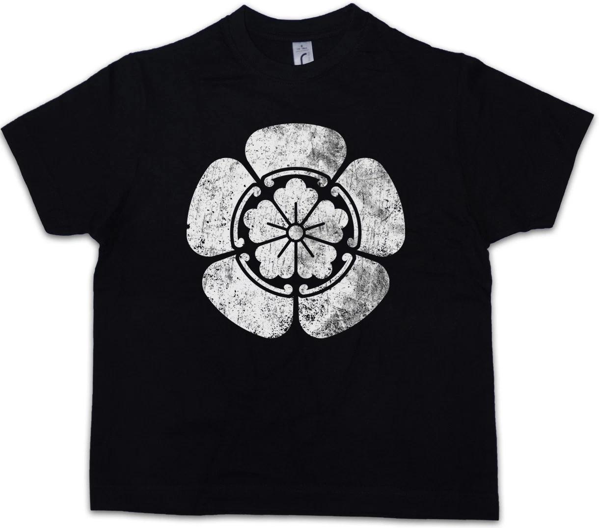 ODA CLAN MON Kids Boys T-Shirt Japan Nobunaga Tokugawa Edo Samurai Shogun Ninja 150