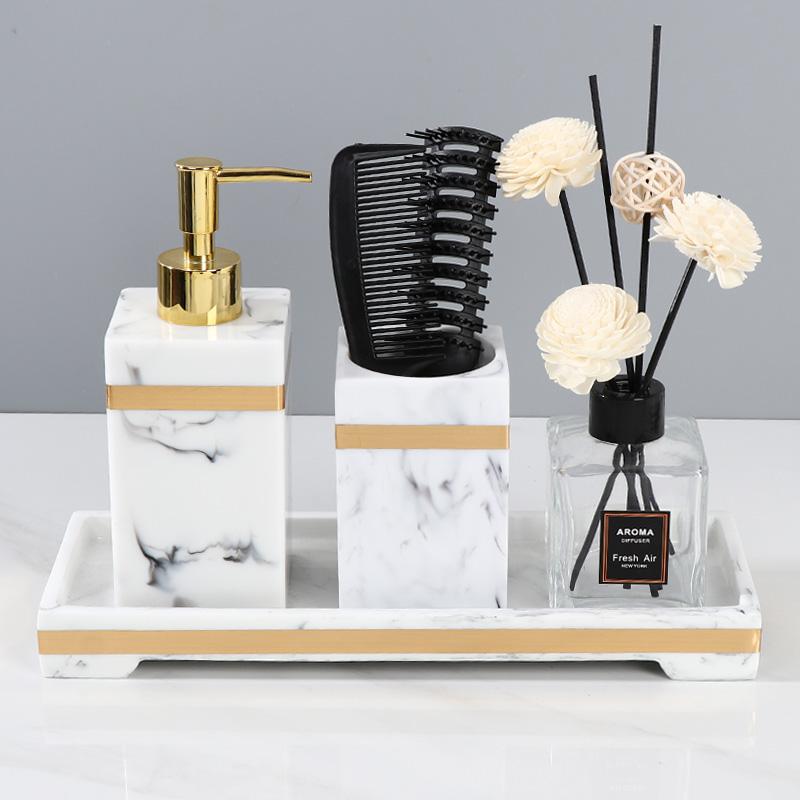 Marble Stripe Resin Toothbrush Holder Bathroom set Accessories Toothpaste Holder Portable Organizer Case Sanitary Wars Suite