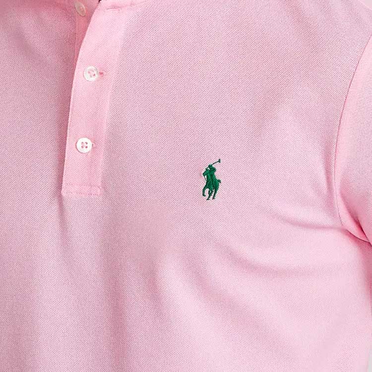 Polo Ralph Lauren Solid Color Logo Embroidered Slim Fit Casual Short Sleeve Polo Shirt Men Tops Pink MNPOKNI1N821189-650
