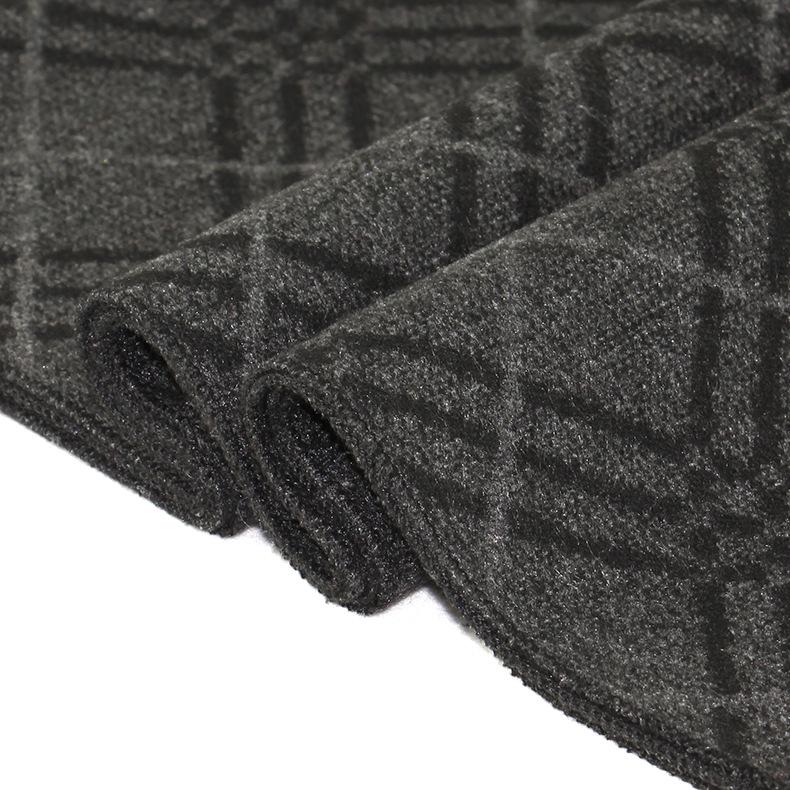 2025 Winter Men's Black Grey Plaid Imitation Cashmere Scarf