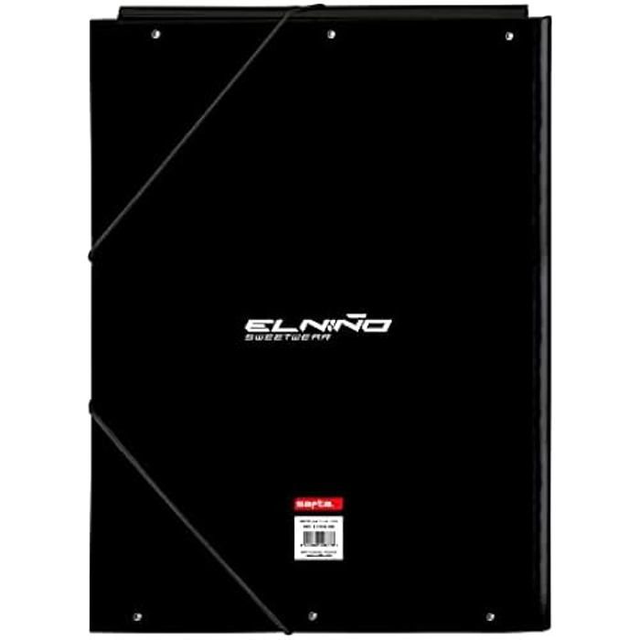 Classeur Folio - SAFTA - El Niñño Green Bali - 3 rabats - Confortable - Noir