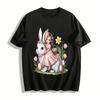 Easter Cute Bunny Girl Print Top Festive Kid's Family Matching Tee Pure Cotton T-shirt