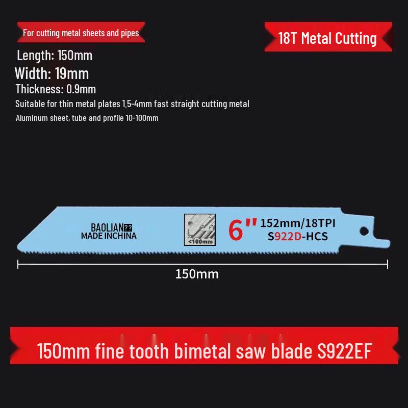 

Универсальное полотно для сабельной пилы - Идеально для металла, дерева, пластика и алюминия с крупными и мелкими зубьями, удлиненное для электропил