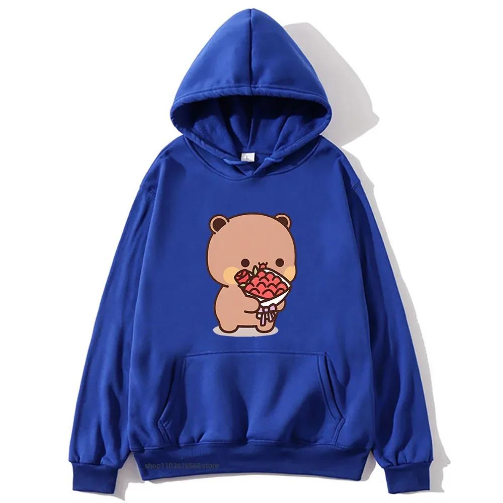 Cute Dudu Is Welcome Home Bubu Hoodies for Women Cute Panda Bears Sweatshirts Couple Clothes Men Kawaii Girls Pullover