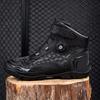 Unisex Leather Motorcycle Boots Large Size Rotation Button Anti -slip Anti -collision Competition Riding Shoes