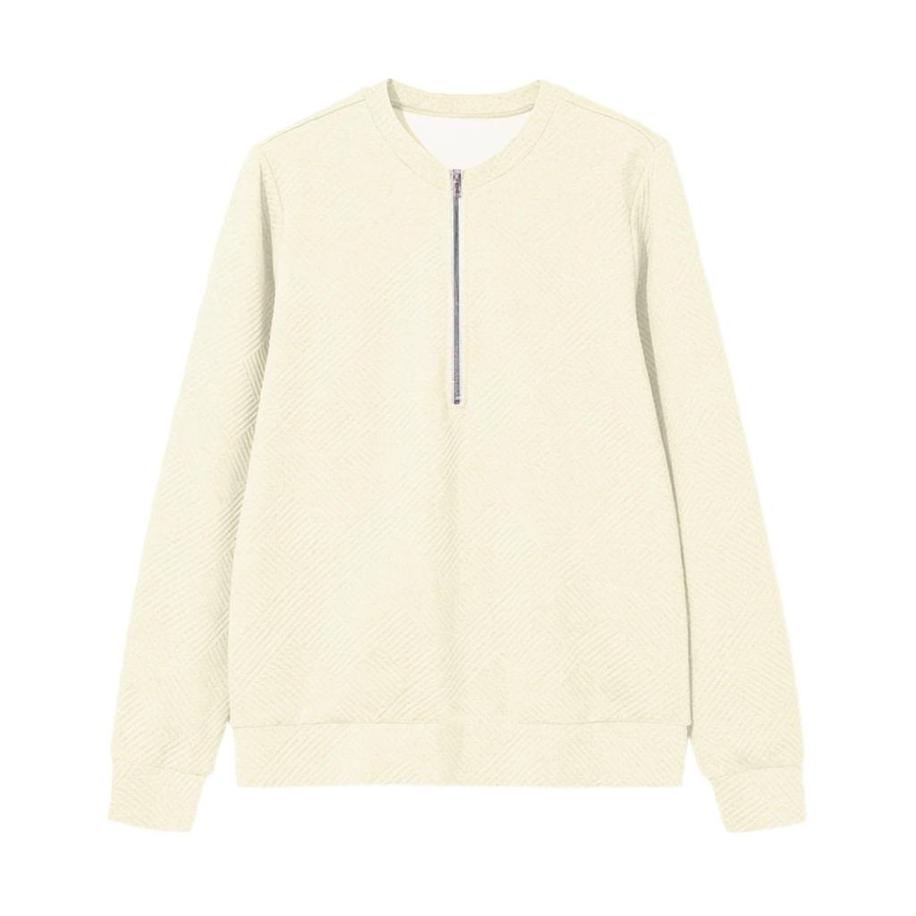 Women's Casual Long Sleeve Half Zip Stand Collar Sweatshirt Top