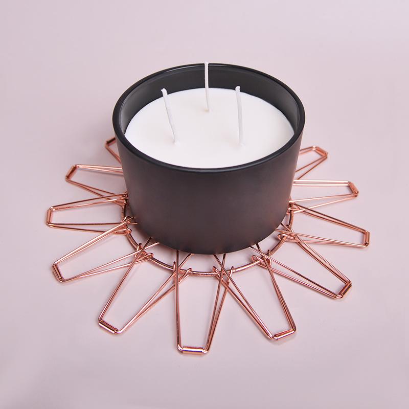 Aromatherapy Candle, Oversized Black Glass Cup, Home Decoration Ornament, Souvenir, Three-core Aromatherapy Candle