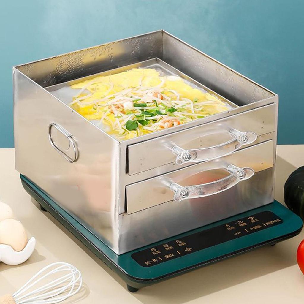 Machine Drawer Rice Noodle Roll Food Steamer Stainless Steel Pot Removable Lid And Enhanced Tray