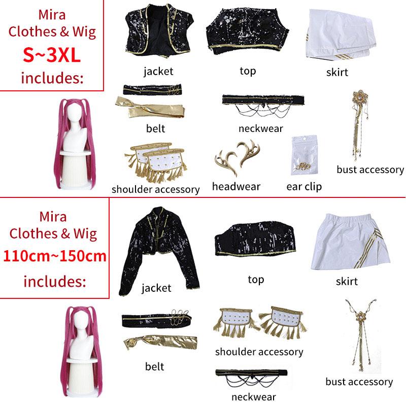 Demon Hunters Rumi Zoey Mira Cosplay Costume Wig Black Stage Performace Suits Kpop Idol Role Play Halloween Carnival Outfits