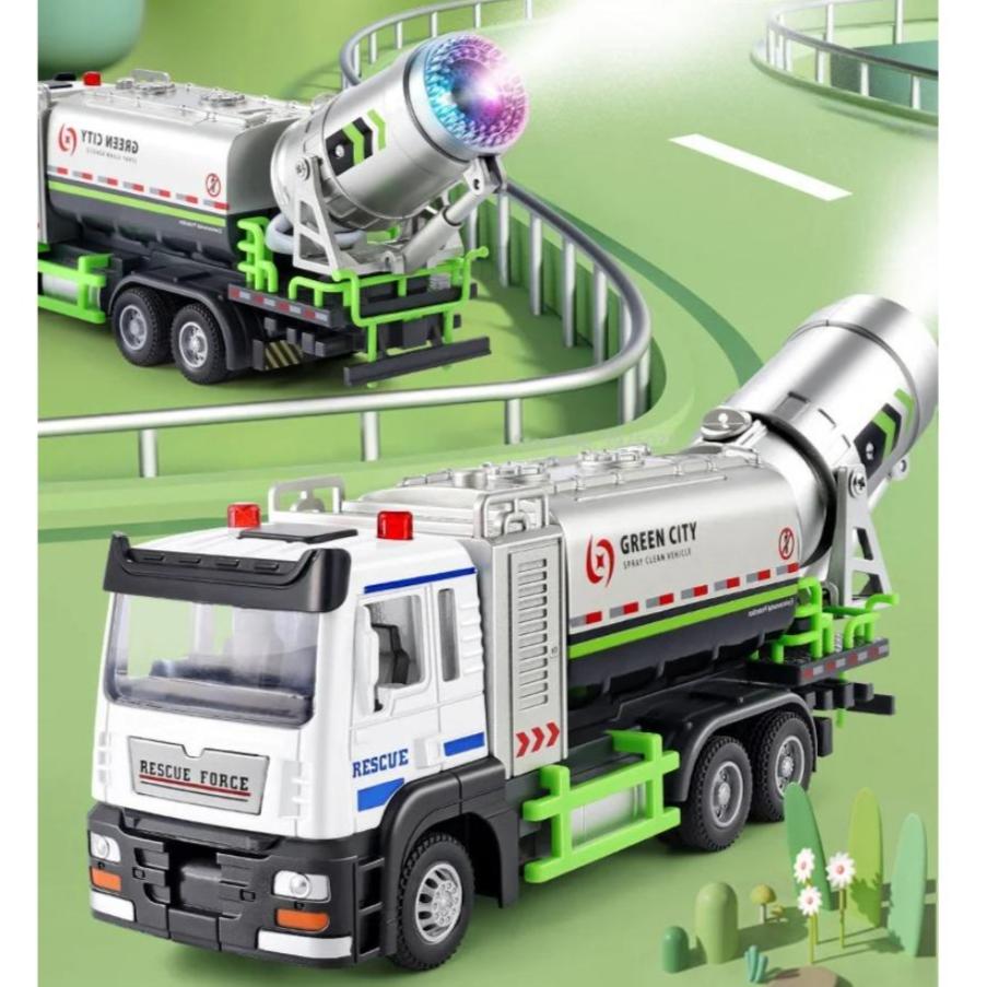 Spielzeug im Maßstab 1/32 Sprüh-Baufahrzeugmodell Legierung Diecast Spielzeug Transport Automodelle Rückzug Sound Licht Autos für Jungen Geschenke