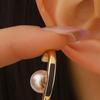 French C-Shaped Earrings Oval Hoop Earrings Versatile Drop Earrings for Women Elegant