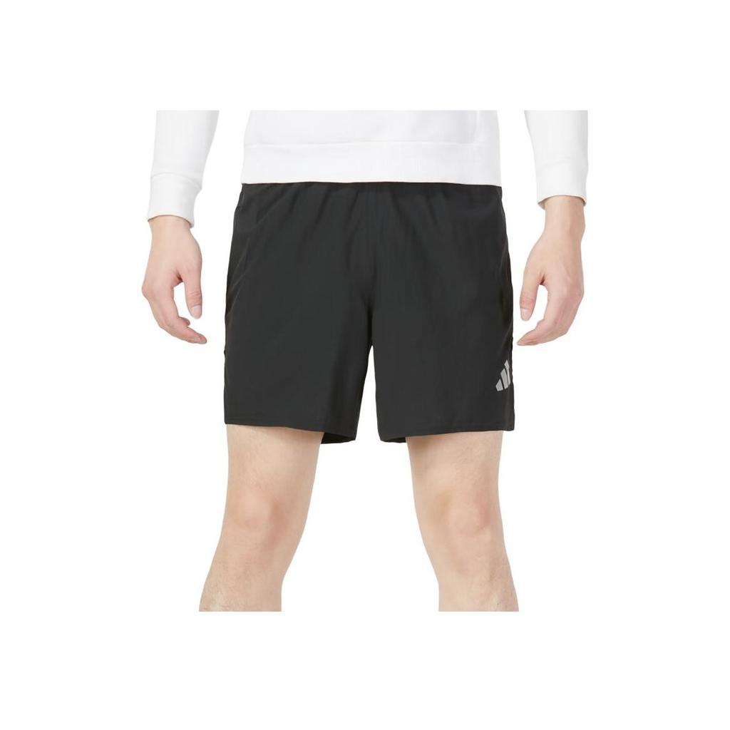 Adidas Reflective Stripe Logo Print Elastic Waist Straight Leg Shorts Men shorts Black HN0791