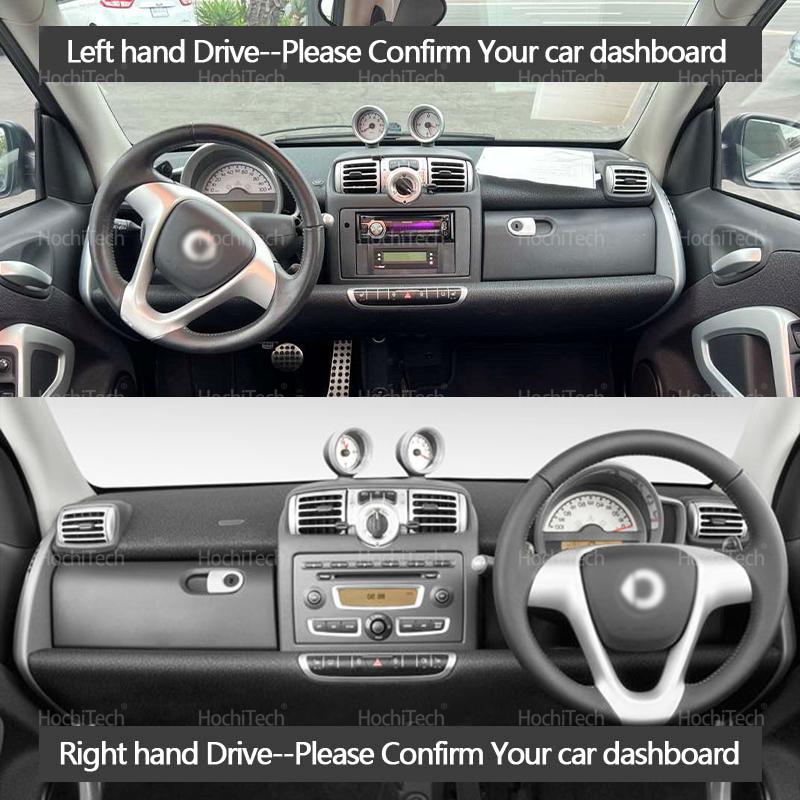 For Smart Fortwo 2008-2013 Suede Leather Dashmat Dashboard Cover Black/Brown trument Panel Sunscreen Pad Ornaments