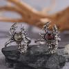 S925 Sterling Silver Inlaid With Natural Garnet Citrine Treasure Ring Retro Personality Exaggerated Opal Scorpion