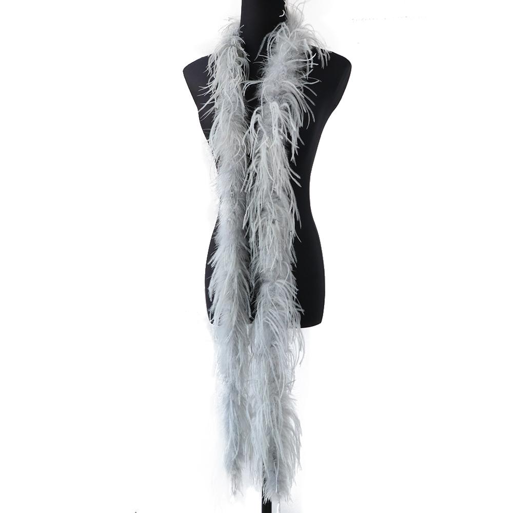 1Ply Ostrich Feather Boa Long High Quality Ostrich Feather Scarf Trims for Party Halloween Clothing Decoration Shawl 2 Meters