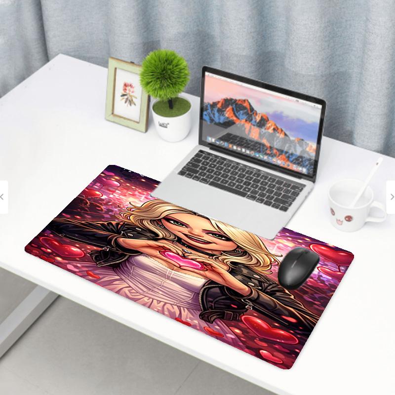 Bride of Chucky Print Mouse Pad, Anti‑Slip Desktop keyboard Mat, for PC Laptop Gaming Working Daily Use, Cool Festival Surprise Gift