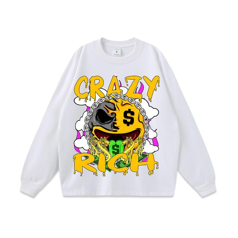 Unisex Vintage Streetwear Graphic Tee Oversized Cotton Crewneck T-Shirt Youth Casual Wear