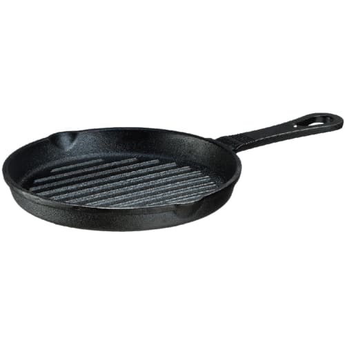 Ishigaki Industrial Ishigaki Skillet Grill Pan, Cast Iron, 18cm, Gas/IH Compatible, Wave-Shaped Design for Draining Excess Oil