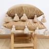 Comfortable Velvets Throw Pillowcase with Fringes Detail Bohemian Cushions Cover for Bed and Chair