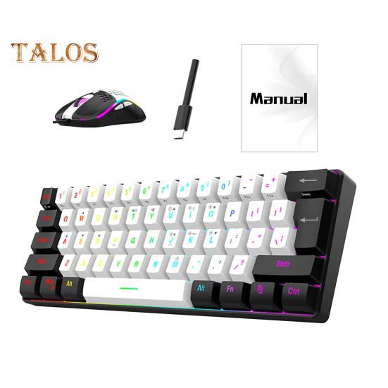 Wired Mechanical Gaming Keyboard with RGB Light Universal 61 Keys Mini Wired Office Keyboard Mouse Kit