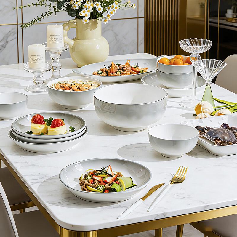 ChuyiQ 56-Piece Minimalist Ceramic Dinnerware Set