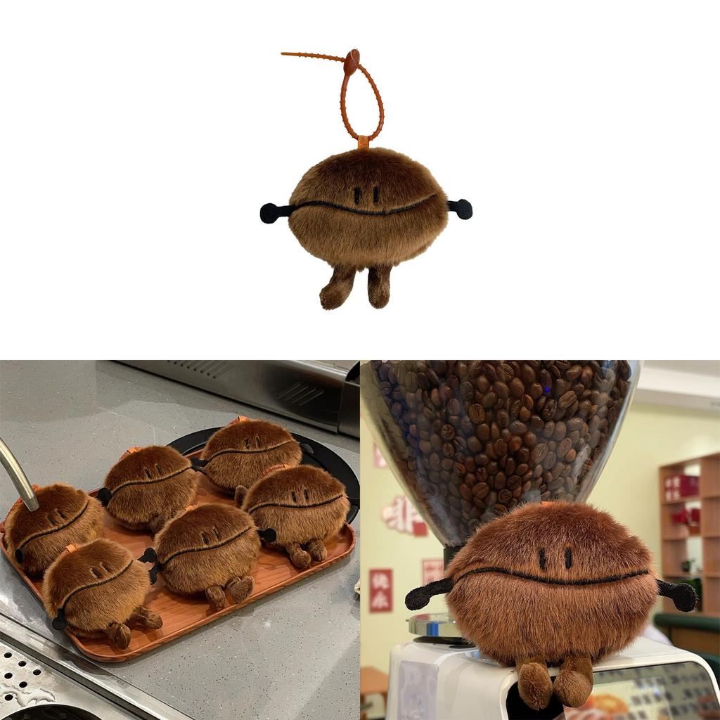 Coffee Bean Plush Toy Bag Pendant Keychain Gift For All Ages