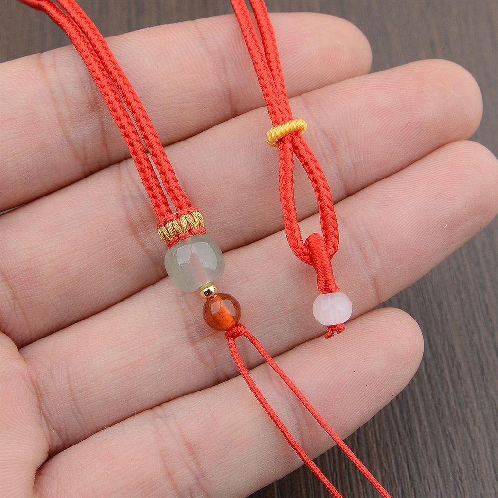 Emerald Jade Pendant Necklace Rope for Men and Women