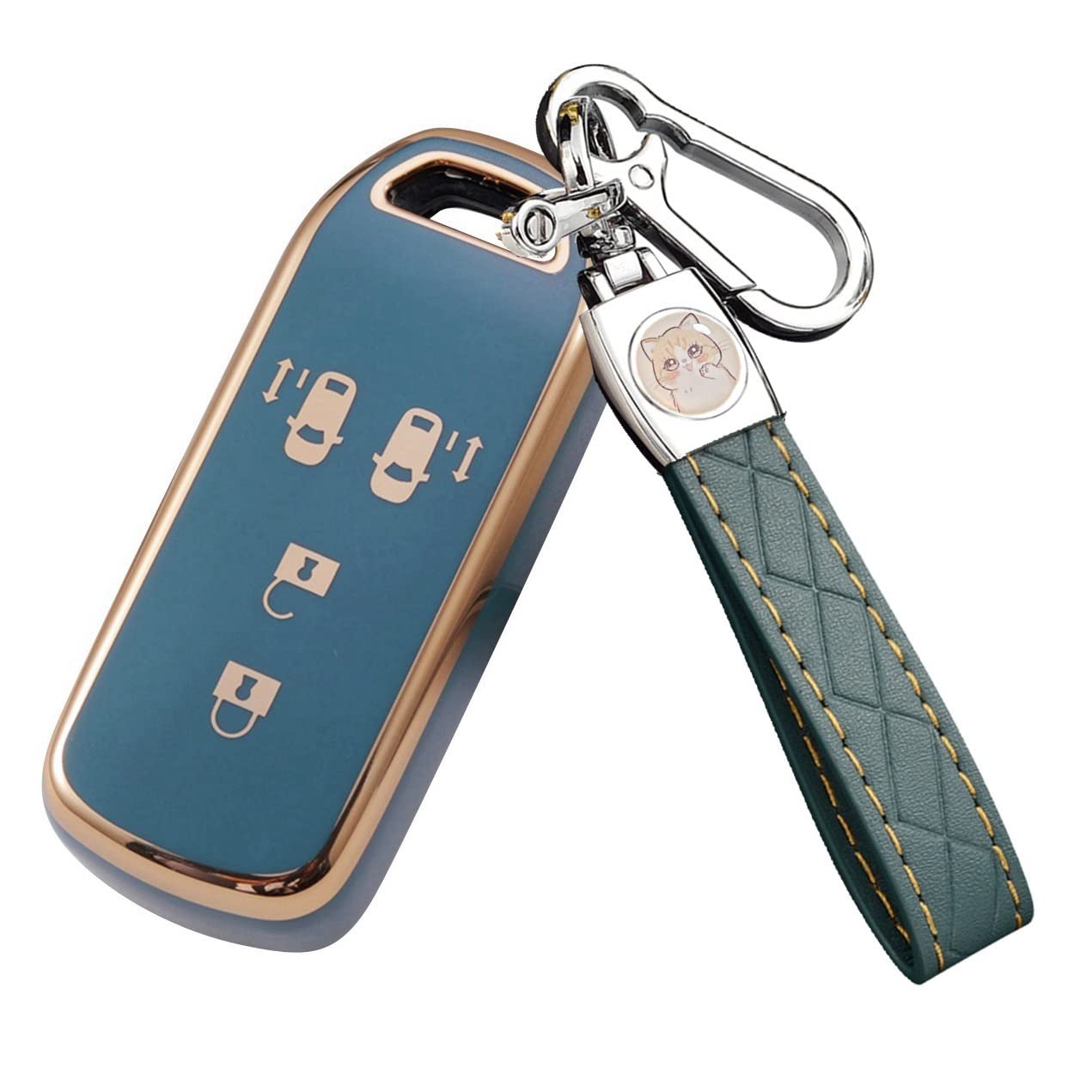 

Nacalikeey Брелок-чехол для ключа, совместимый с Honda N Series Honda New NBOX Чехол для ключа NONE Custom Чехол для ключа SLASH Slash Nacalikeey Чехол для ключа с милым котенком синий