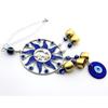 Decorazione Luna e Stella con Occhio Malocchio e Campanello Pendenti Sole Fortunato, - Segno di Protezione, Benedizione e Forza - Decorazioni per Auto per Specchietto Retrovisore