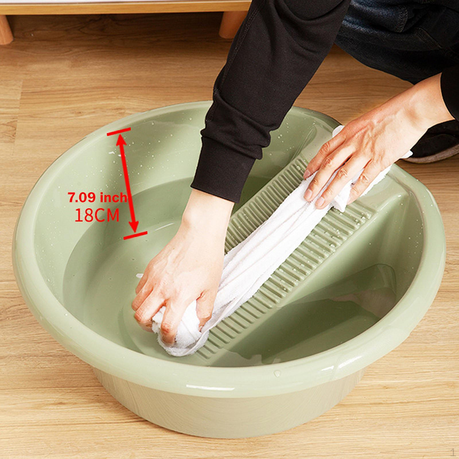 

Washboard Basin for Hand Washing Clothes Laundry Tub Board Small Delicate Articles зелёный