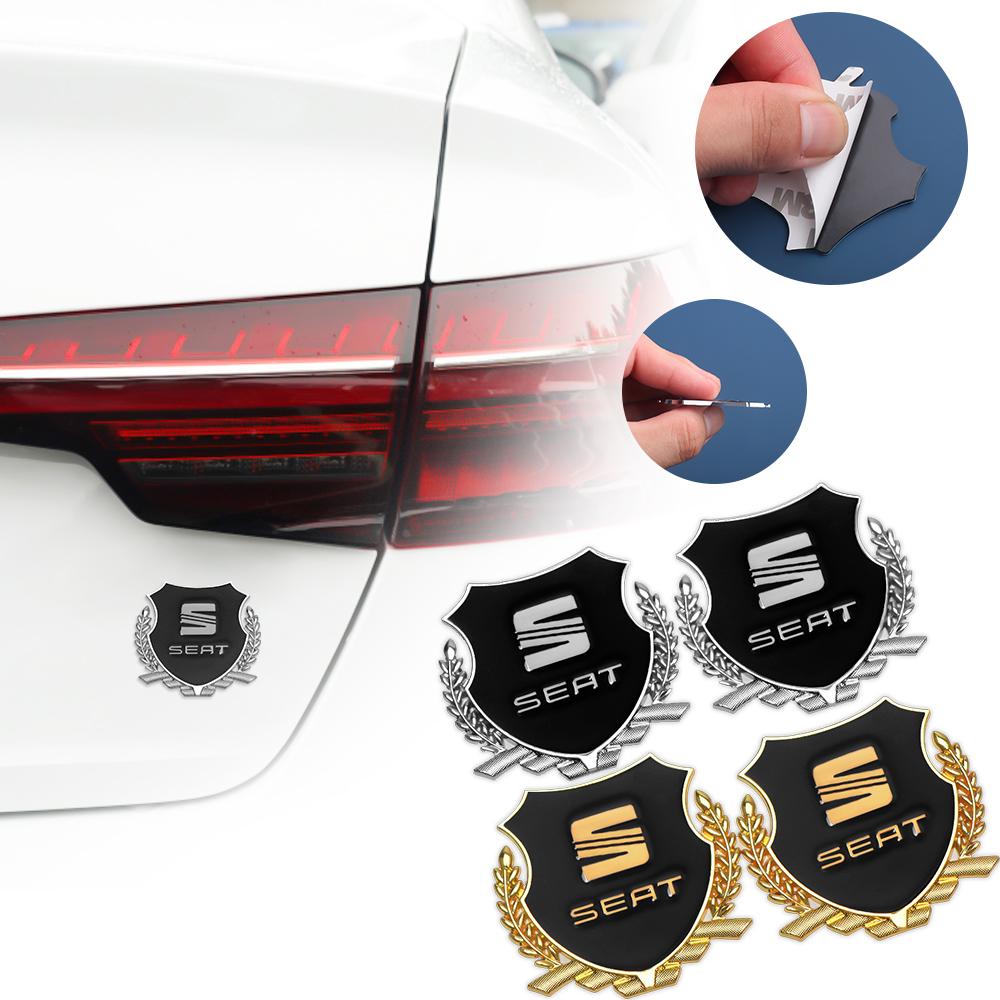 ydsh2 2Pcs Car Styling 3D Metal Logo Body Fender Side Window Wheat Ear Stickers For Seat FR Leon lbiza Ateca Arosa Exeo Cupra Toledo