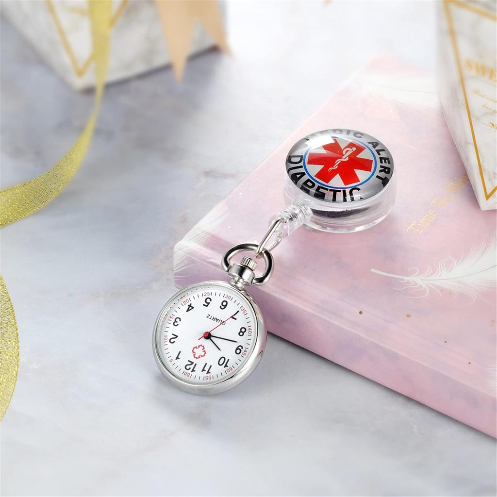 Lancardo Nurse Pocket Watch for Clip Easy to 3 Colors Stretchable Watch, Nurses, Type, Unisex, Numbers, Read, Ladies, Cute, Available, Present,