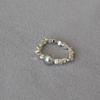 Minimalist Crushed Silver Pearl Elastic Ring: Unique Japanese and South Korean Style