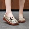 Summer Sandals Women's Shoes Perforated Breathable Sandals Cowhide Flat Crocs