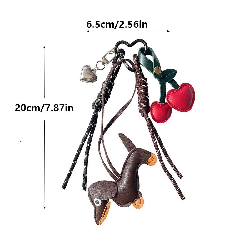 Faux Leather Cherry Mini Backpack Hanging Handbag Pendant Bag Pendant Bags Accessories KTB