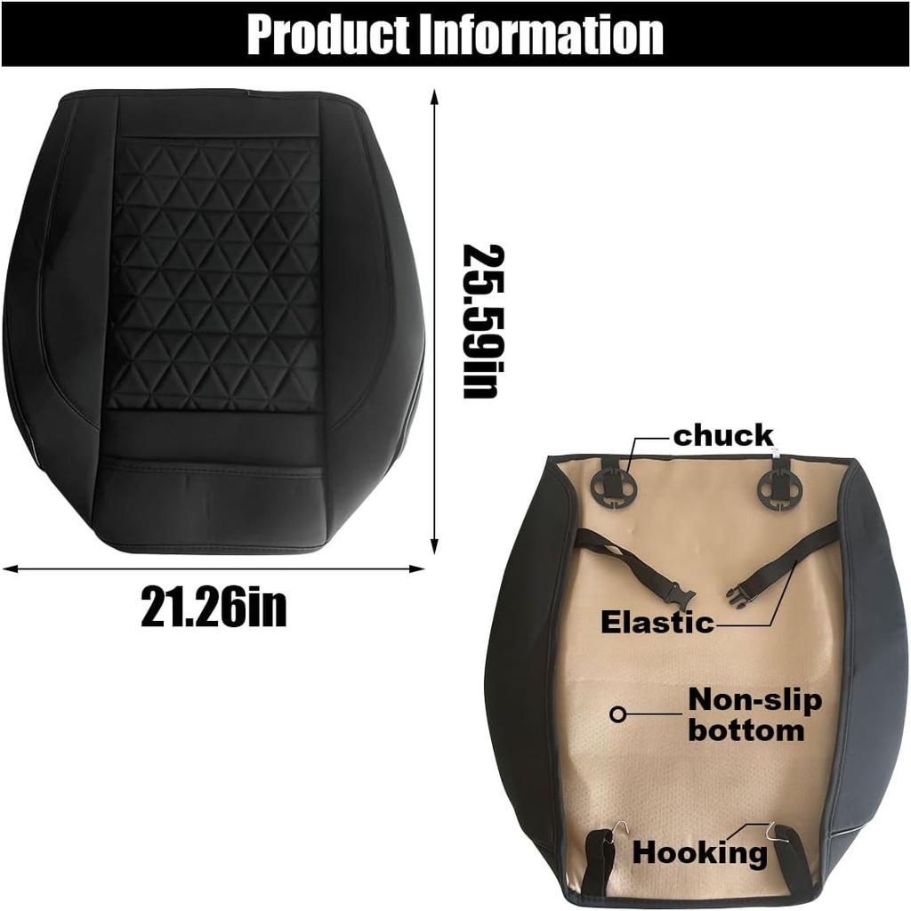 Leather Car Seat Cover, Auto Front Bottom Seat Cover Luxury Car Seat Protector Anti-Slip Waterproof Cushion Cover With Storage Pocket, For Most Cars,