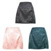 Elegant Floral Pattern Satin A Line Short Skirt With Zipper For Summer Women