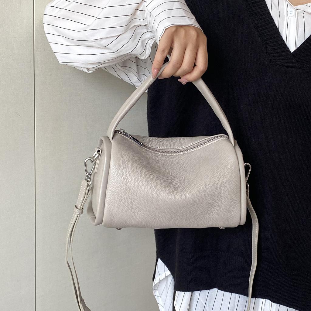 The First Layer Of Cowhide Natural Fall Fashion Pillow Women'S Bag Soft Leather Retro High-End Leather Handbag Shoulder Bag
