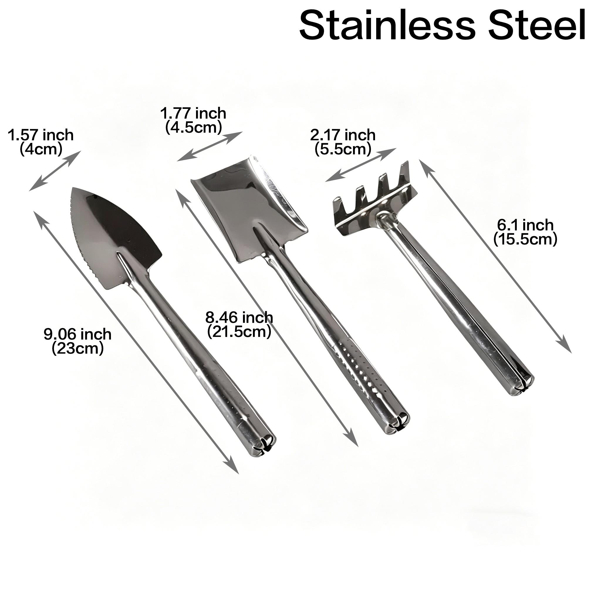 3Pcs Shovel Rake Spade Set Small Rake Shovel Spade Multifunction Bonsai Tools Set Hand Planting Tools for Indoor Gardening