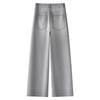 Women's Smoke Gray Slimming Straight-Leg Jeans, Spring/Autumn 2025, Small Size, Loose Fit, Narrow/Wide-Leg, Nine-Point Length