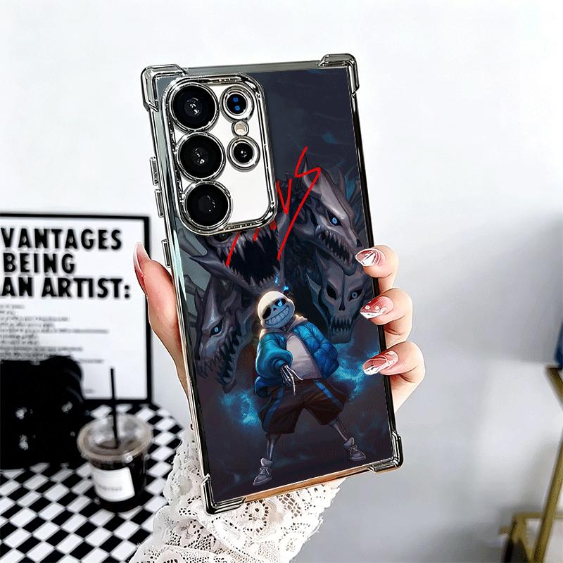 U-Undertale S-Sans Plating Phone Case For Samsung Galaxy S24 S25 FE S26 Edge S23 Ultra S22 S21 Plus S20 Anti-Fall Airabag Cover